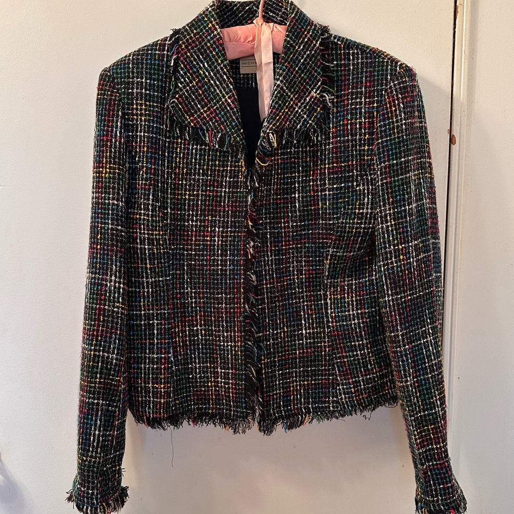 Michele Boucle Tweed Cropped Blazer. Size 12
